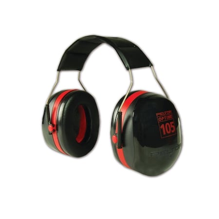3M Peltor Optime Headband Ear Muffs, Black, Red 10093045081018